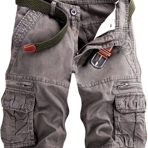 men s Cotton Work Shorts Multi Pocket Casual Workout Shorts for Men NO Belt